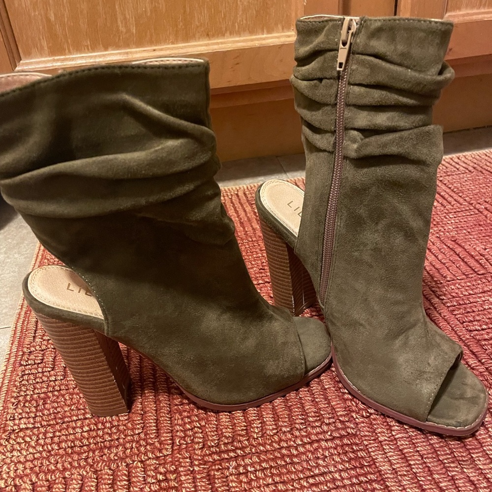 Olive green booties